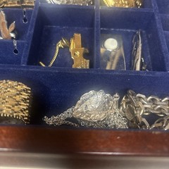 Men’s Powell Jewelry Box / Lot 30 Pc Rings Bracelets Necklaces Tie Clips Cuffs