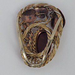 Mixed Metal Scarf Slide by Carreon Gemstone Copper Boho Gaudy