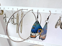 Silver 90s Modernist butterfly y2k 2000s 1990s Pierced hugger Earrings Lot 8 PRS