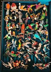 Lot of 50 Mixed Bird Brooches Pins Enamel Crystal Rhinestone Costume Jewelry