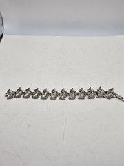 Vintage Bracelet Egyptian Revival Nefertiti Head Link Sz 7.25” Estate Jewelry