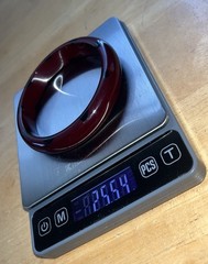 Vintage Tested Burgundy Bakelite Injected Black Gumdrop Dot Bangle Bracelet-RARE