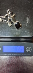 Vintage Sterling Silver And Black Onyx Bracelet And Earrings 7 Inches Long