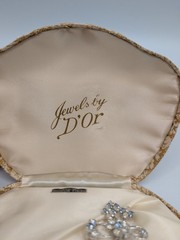 Vintage Jewels By D’or Sterling Rodium Brooch & Earrings In Original Box NEW