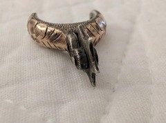 Vintage Mexican Sterling Silver 18k Gold Cowboy Spur Charm Pendant Moving Rowel