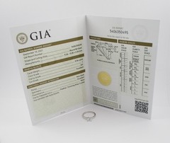 0.56CT GIA Certified Round Diamond Engagement Style Ring 14K White Gold Sz 4.25