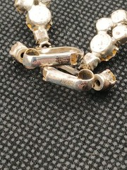 1950s Austria silver plated clear crystals spray brooch clip on earnings set