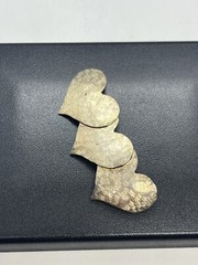 Sterling silver triple heart etched brooch pin