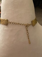 Vintage Gold Tone Metal Mesh Choker Necklace Estate Jewelry