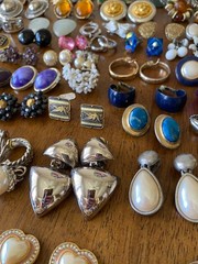 Big Clip-On Earrings Lot Vintage Modern All Wearable Jewelry Over 150 Pairs