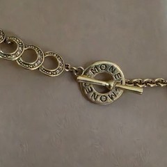 Monet Choker Necklace Gold Tone Champagne Color Rhinestones 14.5″ inside Circum