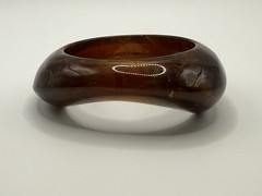 Vtg Lucite Acrylic Tortoiseshell Chunky Bracelet Asymmetrical Resin Swirl A