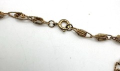 Vintage twisted rope knot link gold tone chain short necklace choker 14 1/2 inch