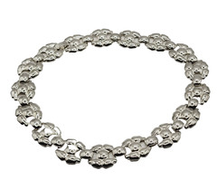 Professional Career Silver Tone Flat Link Chunky Wide Style Necklace 18 Inch