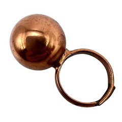 Vintage Copper color Clip Floral Earrings and Adjustable Ball Ring