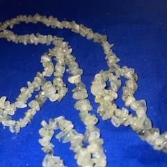 Prehnite Necklace Gemstones Green Chip Beads 56” Long Nuggets Strand-Estate Find