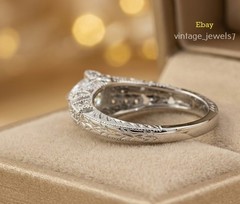1.93CT Round Lab Created Diamond Antique Vintage Filgrain Ring 14K White Gold FN