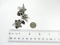 Designer OV Sterling Silver Ivy Vine Leaves Brooch Pin 925 16.5g 3.25 Inches