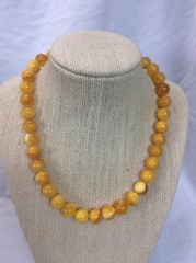 Genuine Vtg Egg Yolk Amber Round Beads Necklace Was Restrung 30 G