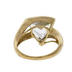 4.00ct Triangle Aquamarine 14k Yellow Gold Cocktail Ring