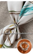 Sallys Quality 100% Copper Scarf Ring Chain Buckles Brooch For Silk Scarves