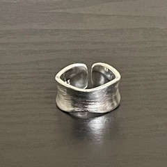 Men’s Silver Ring Matte Engraved Vintage, Adjustable, No Brand