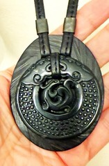 Gerda Lynggaard Monies Leather , Ebony Wood & Black Onyx Pendant Necklace