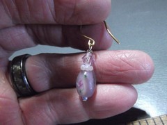 1 Pair Unique .75″in Glass Light Purple Mini Jelly Bean Shape Dangle