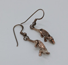 VTG 925 Alligator Crocodile Earrings 1.5in Drop Sterling Silver 3.4g Articulated