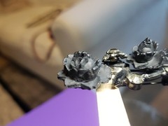 Vintage Juliana D&E Molded Plastic Rhinestone Flower Brooch Pin Mourning Jewelr
