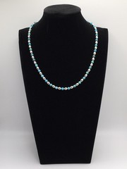 Silver Schark Handmade Sterling Silver & Turquoise Choker Necklace 16-19″ #41