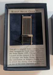 Vintage 1998 Frank Lloyd Wright Met Museum Silver Robie House Chair Pin IN BOX