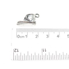 925 Sterling Silver Vintage It’s a Boy Baby Shoe Oxidized Mini 3D Charm Pendant