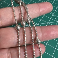 Vintage Italy 925 Ball Bead Station Chain Necklace 30”