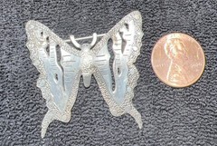 Sterling Silver Butterfly Brooch 1.50” Long 1.50” Wide