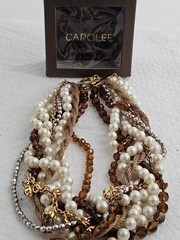 Estate Necklace Lot Beaded Carol Lee Original Box Mixed Materials And Styles