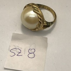 Vintage 18K GE Plated Signed A Faux Pearl Ring varied sizes