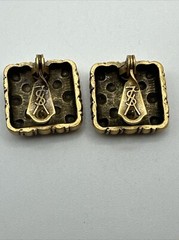 Vintage YSL Yves Saint Laurent Quilted Clip On with Post Earrings Gold #793