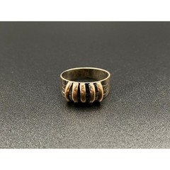 Vintage 950 Sterling Silver 18K Gold Ring Size 7.5