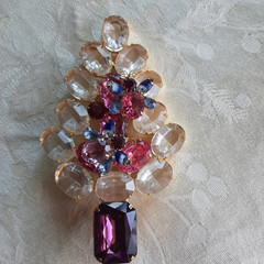 UNIQUE XLARGE CRYSTAL CHRISTMAS TREE with BEES NEW OLD STOCK