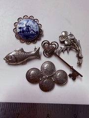 Collection Lot Amazing Vintage and Modern Sterling Silver Brooches #Decor – W6