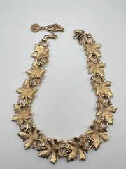Vintage Lisner Necklace Maple Leaf Botanical Autumn Statement Chunky