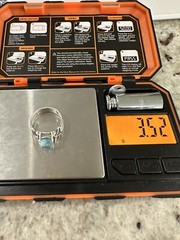 Vtg Sterling Silver 925 London Blue Topaz Ring, Size 8.25