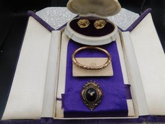 ART Deco jewelry lot Childs bracelet Victorian brooch Gold filled Lady Earrings