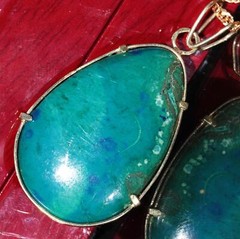 14k yellow gold pendant 38.7ct turquoise solitaire 1920’s antique 10.5gr N2606D