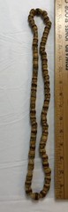 Vintage Hand Painted Wooden Bead Necklace Brown Tan Tribal Boho Ethnic 22”