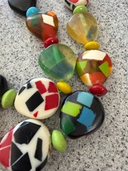 Confetti Necklace Vintage Resin Acrylic