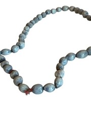 Dyes Job’s Tears Seeds Beaded Necklace Vintage 1960’s Handmade Hippie 18″
