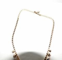 GORGEOUS DELIZZA & ELSTER JULIANA BOOK PIECE BLUE SUNBURST NECKLACE AND EARRINGS