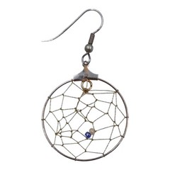 Dreamcatcher Earrings Vintage 1970s Beaded Dangle Drop